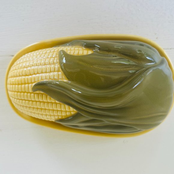 Vintage Corn King Covered Butter Dish by Shawnee